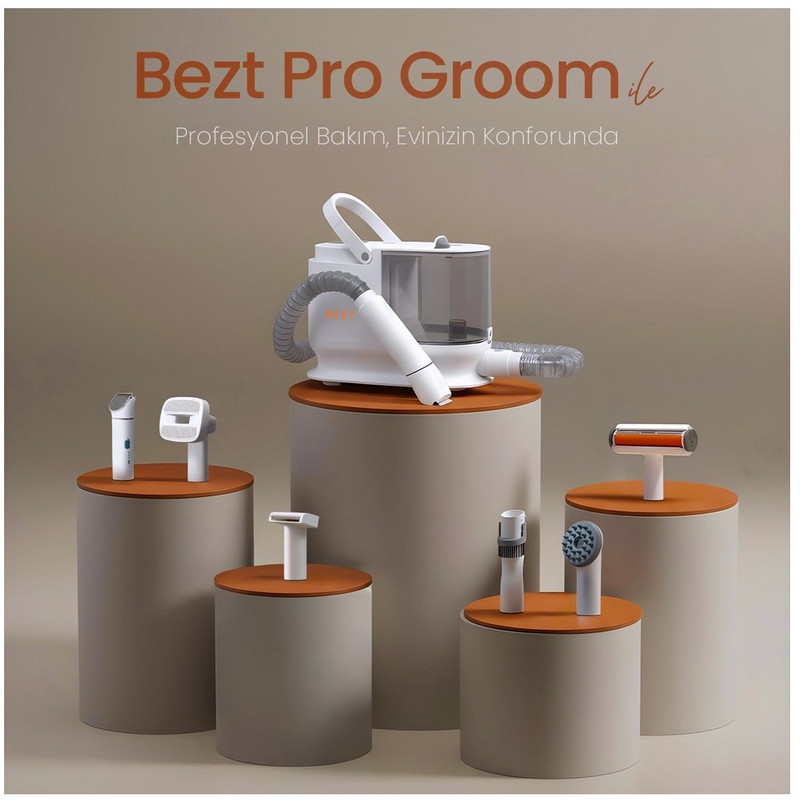 BEZT Pro Groom Evcil Hayvan Bakım Seti Beyaz