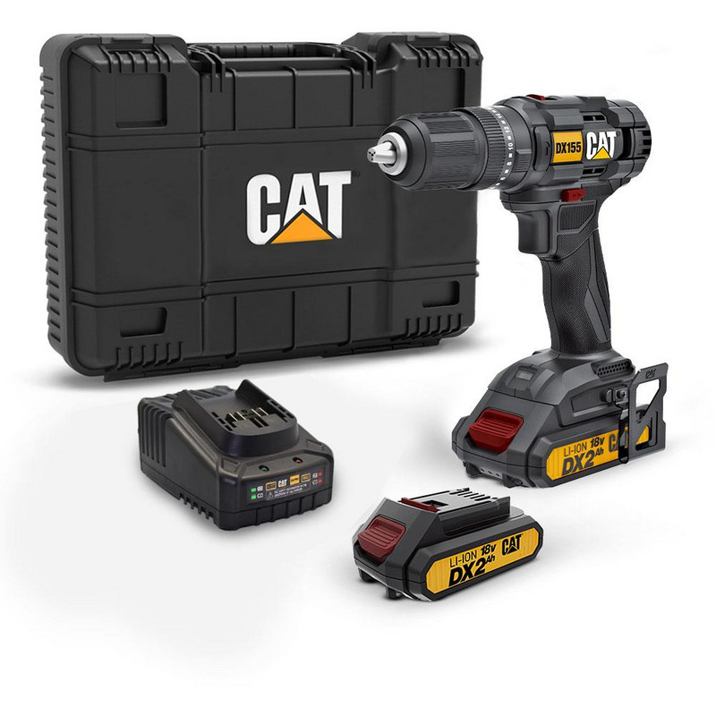 CAT DX155.1 18V/2.0Ah Li-ion Çift Akülü Profesyonel Şarjlı Darbeli Matkap