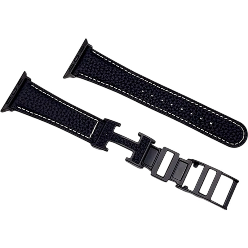 PIILI Apple Watch 42-44-45-46-49 mm Elegance Akıllı Saat Kayışı Siyah